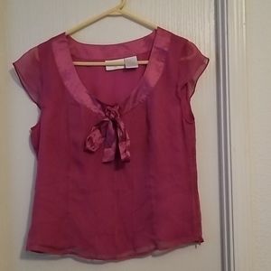 🍒 Worthington Purple Silk Blouse